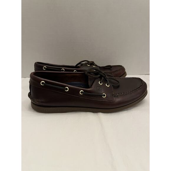 Sperry Topsider Loafers Men's 2-Eye Boat Shoe Size 10.5 Amaretto Brown - Picture 1 of 9